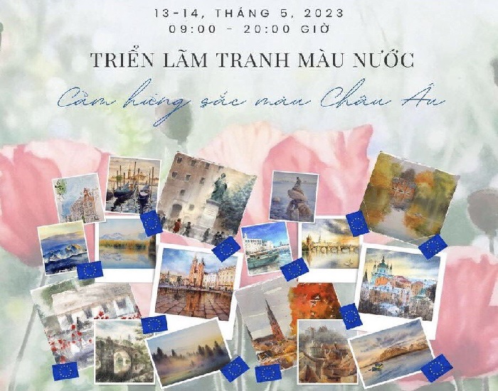 Khám phá vẻ đẹp của châu Âu qua nét vẽ của các họa sĩ Việt Nam tại triển lãm tranh màu nước “Cảm hứng sắc màu châu Âu”