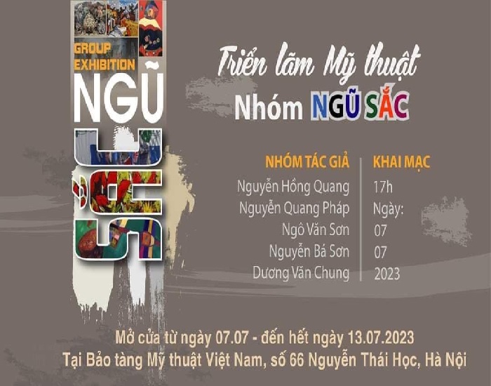 Triển lãm nhóm “Ngũ sắc” với năm cá tính họa sĩ Hồng Quang - Bá Sơn - Văn Chung - Quang Pháp - Văn Sơn
