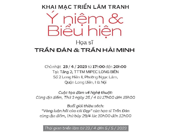 Triển lãm tranh "Trừu tượng ý niệm và biểu hiện: Trần Đán và Trần Hải Minh"