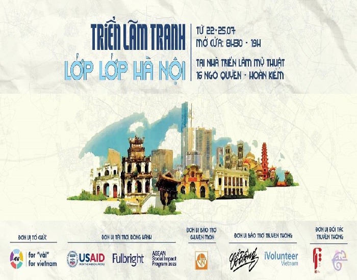 Triển lãm tranh vải Lớp lớp Hà Nội và dự án 4V – For Vải Việt Nam